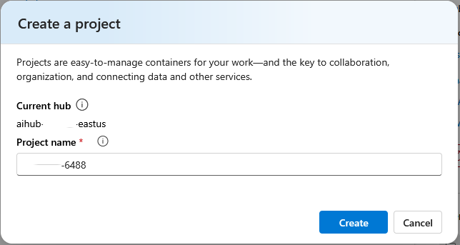 Creating Azure AI Foundry project